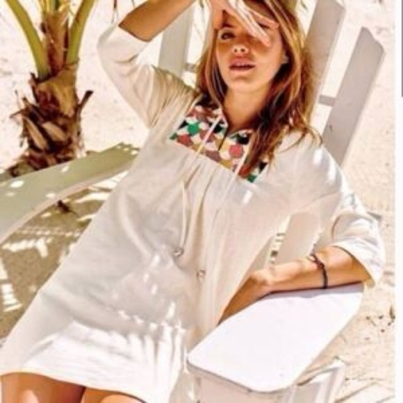 Boden Tops - Boden White Tunic Dress with Colorful Embroidery (Size US 10)